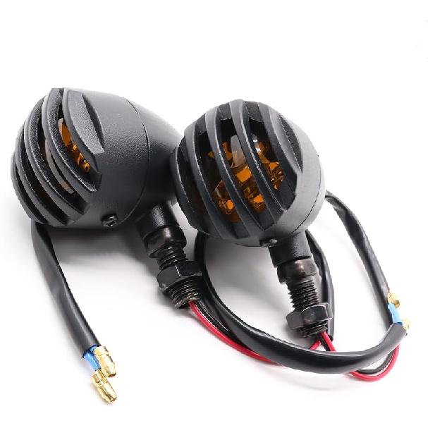 Chrome Heavy Duty Motorcycle Turn Signals Bulb Indicators Blinkers Lights a Pair