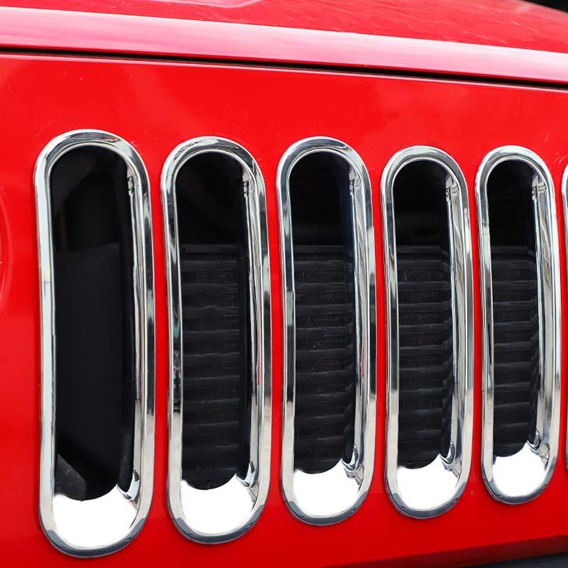 ABS Car Front Grille Decoration Ring Cover Stickers For Jeep Wrangler JK 2007-2017 Car Exterior Accessories