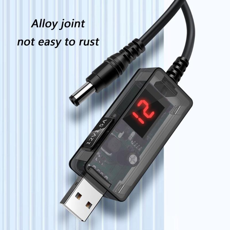 5V To 12V Step Up Converter Cable Overcurrent Safeguards USB to DC5.5mm Converter Cord For Reliable Electronics Charging