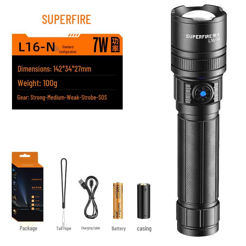 Shenhuo L16 Series High-Power Rechargeable Flashlight