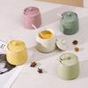 Porcelain Condiment Jar Container with Lid Spoon Ceramic Sugar Bowls Seasoning Box Salt Jars Tea Caddy for Kitchen Countertop