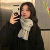 Cross Short Scarf For Women Winter Warm Wool Knitted Scarf Student Korean Style Couple Style All-Match