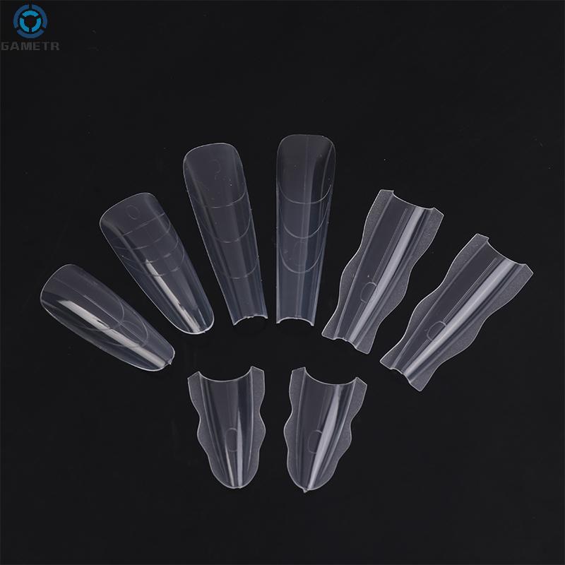 60Pcs Sandwich Nails Forms Nail Mold for Quick Nails Extension Plastic Nail Form Tools for Beginners Professionals Women