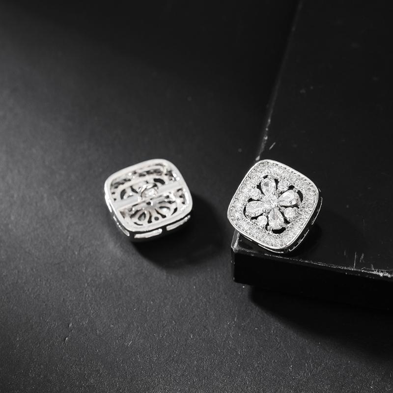 1pair Mini Square Metal Buttons DIY & Crafts Clothing Glitter Rhinestones Buttons for Needlework Sewing Accessories