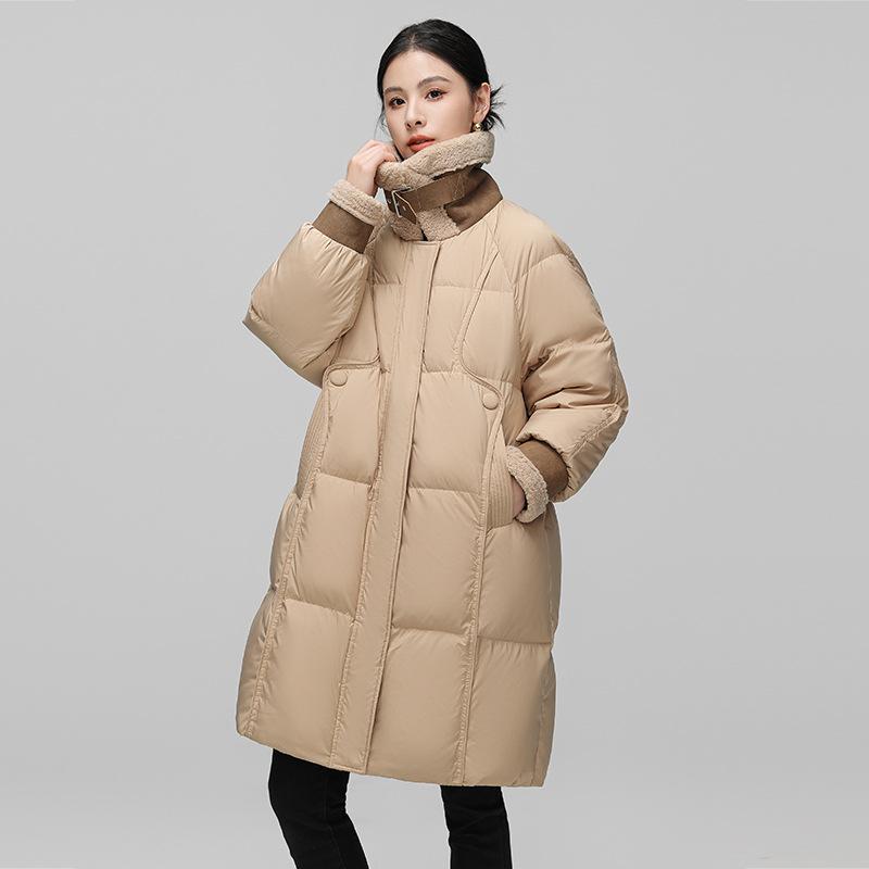 Down jacket women's winter 2024 new Korean version medium and long women's 90 down duck down warm women's high-end coat