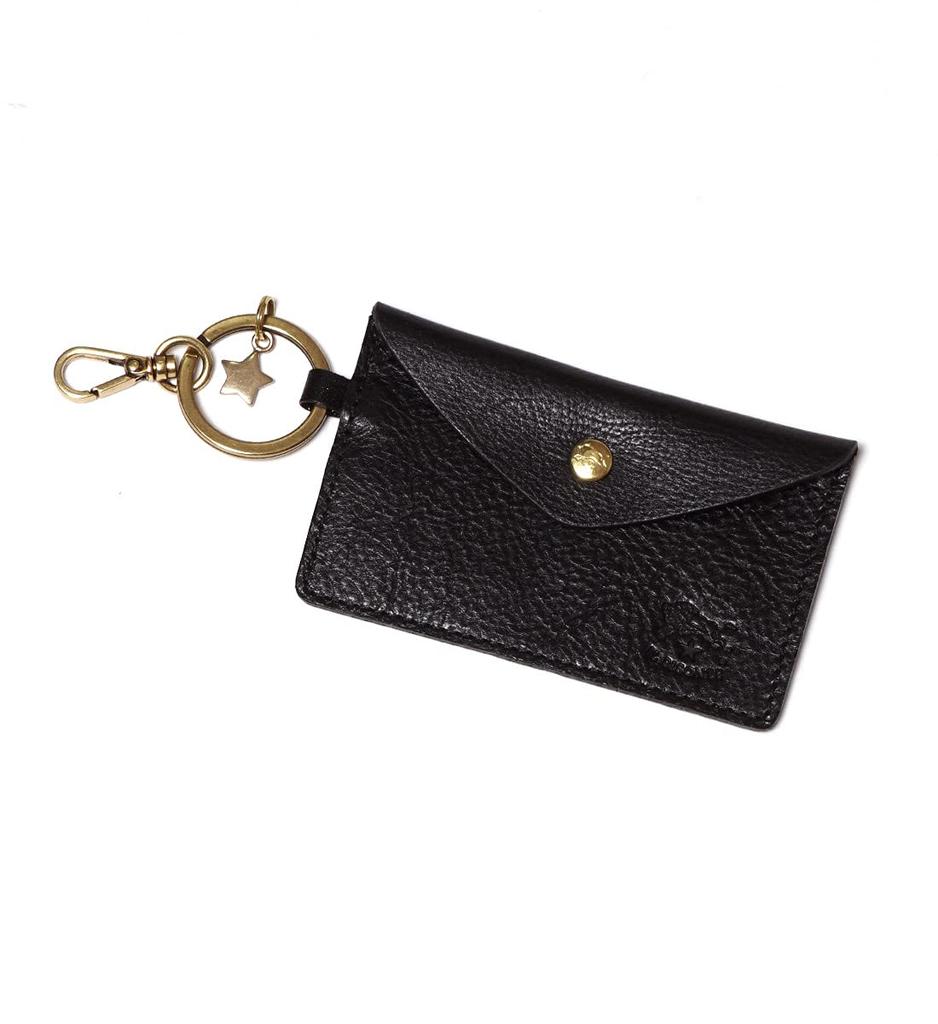 Card case with key leather SKH042 PV0005 BK110 [Ilbizonte] ring, (black) [item]