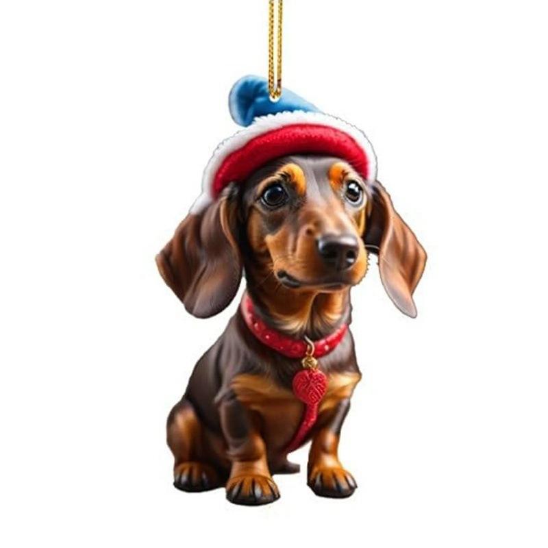 Hanging Pendant Car Xmas Tree Ornament Dog Ornaments Hanging Dog Hanging Pendant For Pet Lovers Christmas Seasonal Display
