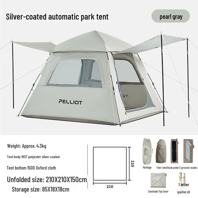 Pelliot Automatic Silver-Coated Pop-Up Tent 3-4 Person