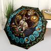 Glass Cats Symbols pattern umbrella, portable and foldable design, 8 ribs, a casual accessory for Halloween, Christmas, and birthday gifts.