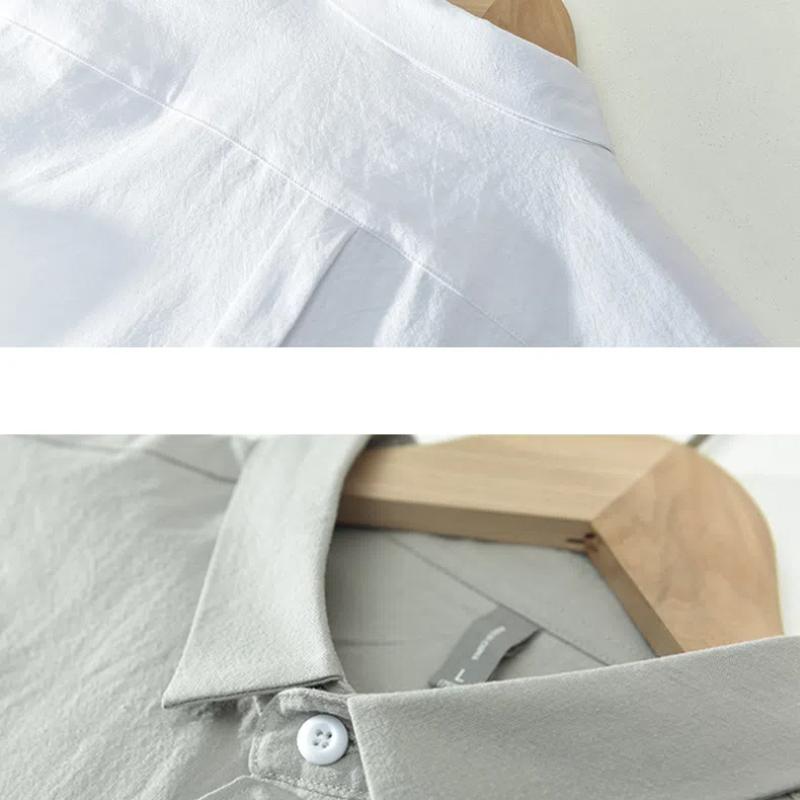 Summer Shirts for Men Simple Style Daily 100 Cotton Short Sleeve Men Tops Turn-down Collar 100cotton White Shirt Comfort Casual Shirt