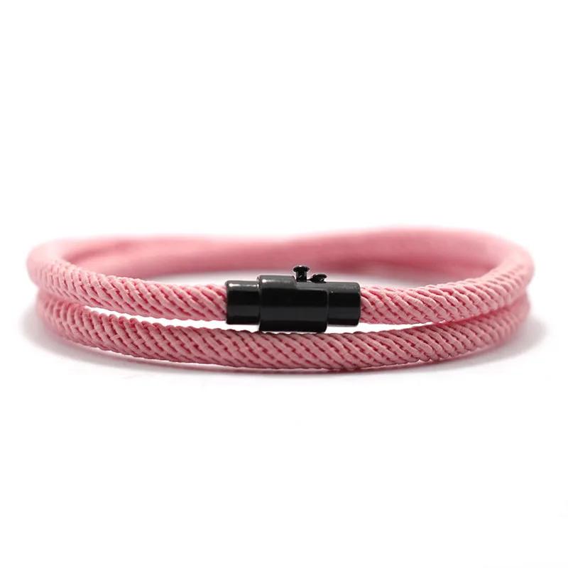 Simple Style Men Rope Bracelet Double Layer Survival Braclet Homme Accessories Boyfriend Gift Magnet Buckle Pulsera Hombre Joias