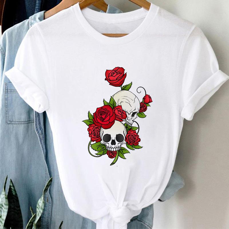 Tshirt Ladeis 2025 Summer Butterfly Flower Female Tee Tops Casual Short Sleeve White Tshirts Streetwear Harajuku Tee Shirt Femme