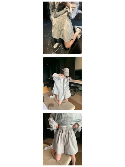 2025 Women's Elastic High-Waist Wide Leg Mid-Length Summer Shorts