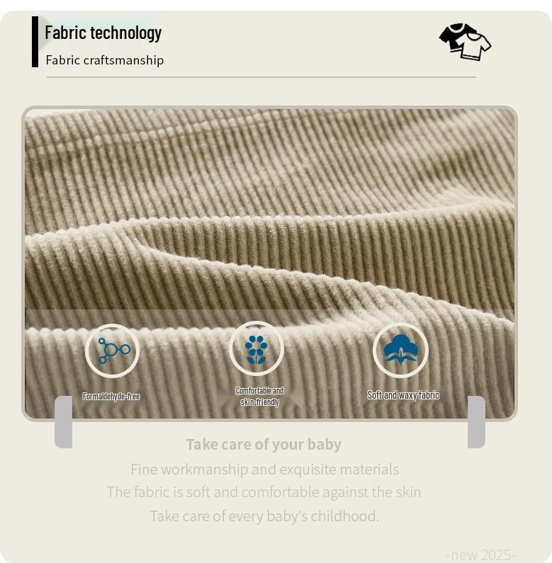 2025 Koreanischer Cord-Top & Jacke für Kinder - Lockere Passform, Modisch, Frühling/Herbst-Kleidung