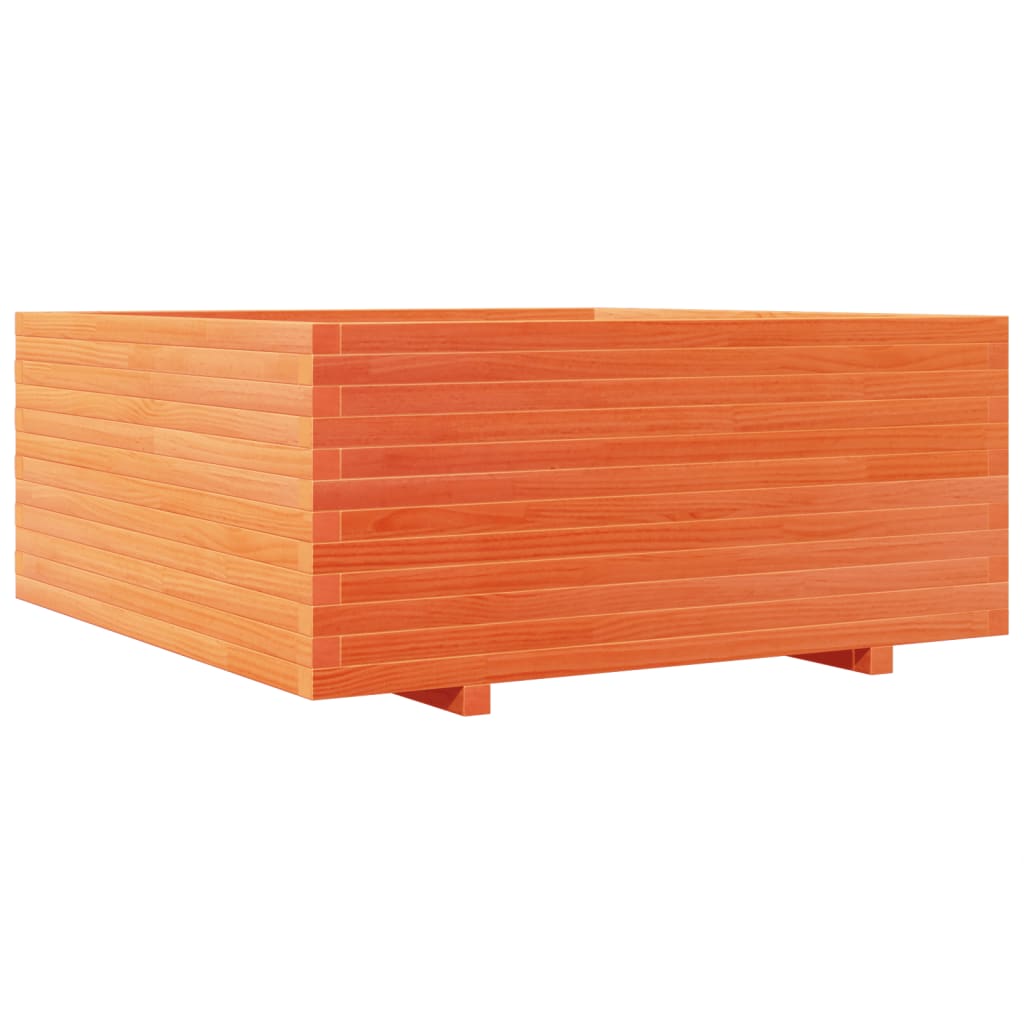 Plant Pot Wax Brown 110 X 110 X 49.5 Cm Solid Pine Wood