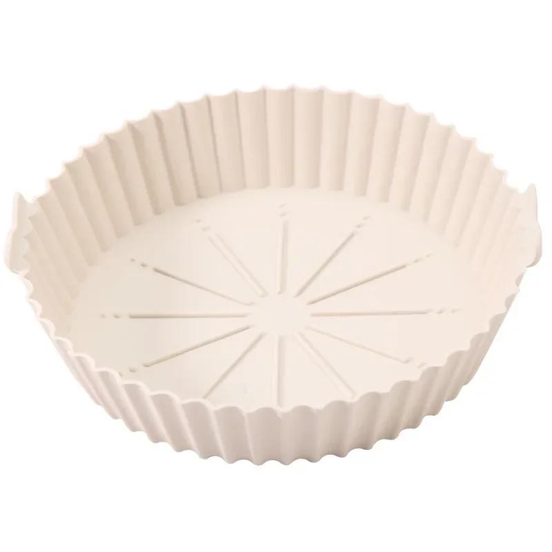 Air Fryer Silicone Pot Basket Tray 17/20/23cm Round Square Airfryer Reusable Silicone Air Fryer Liners Food Safe Non Stick