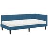 Corner Bed Frame with Mattress and Headboard 2 pcs Blue Velvet