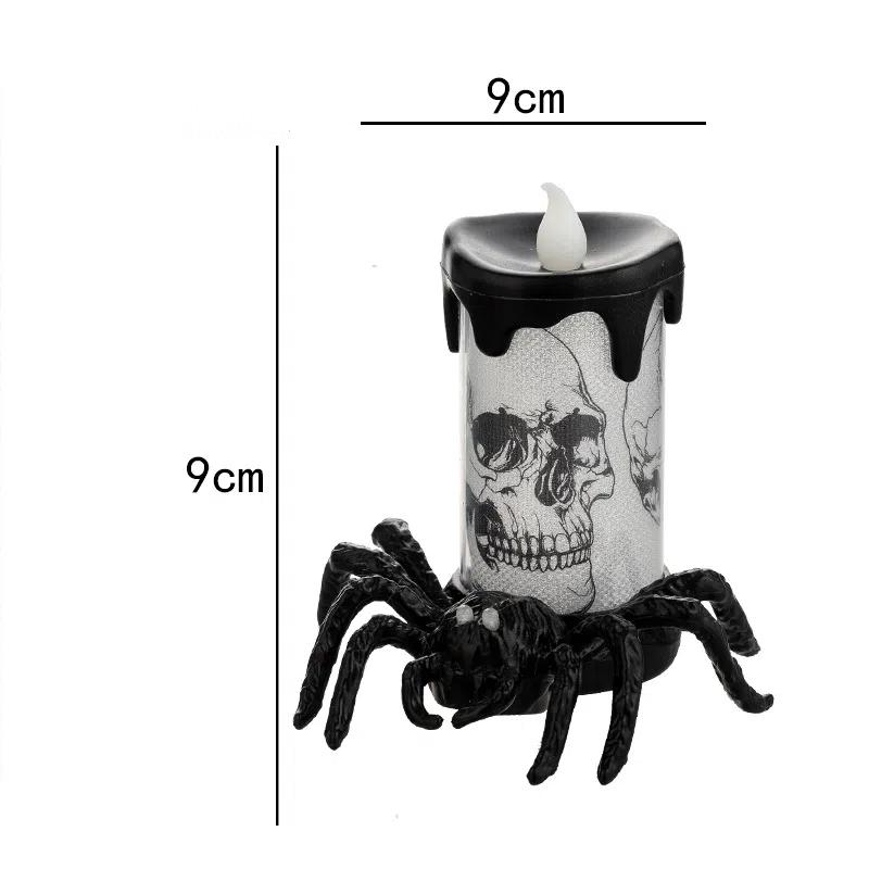 Halloween Decorations Led Candle Light Plastic Spider Lamp For Home Haunted House Bar Halloween Party Decor Horror Props