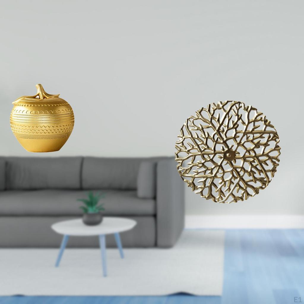 Resin Fruit Statue And Wrought Iron Wall Art Modern Sculpture for Tabletop Bookshelf Dining Room