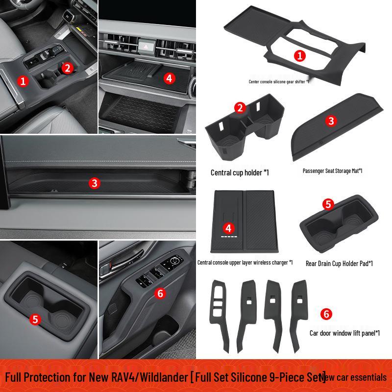 Toyota RAV4 Wildlander Center Console Silicone Protective Mat - Fits 26 Models