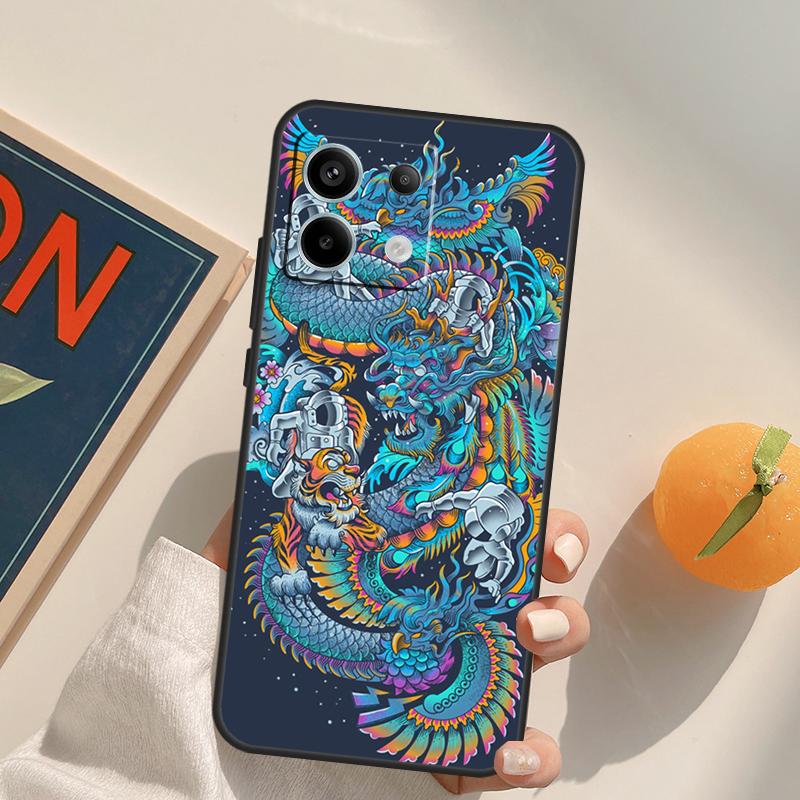 Fashion Chinese Dragon Funda For Xiaomi Redmi Note 14 Pro 9 10 11 12 13 Pro 10S 11S 12S Redmi 10C 12C 13C 14C Case