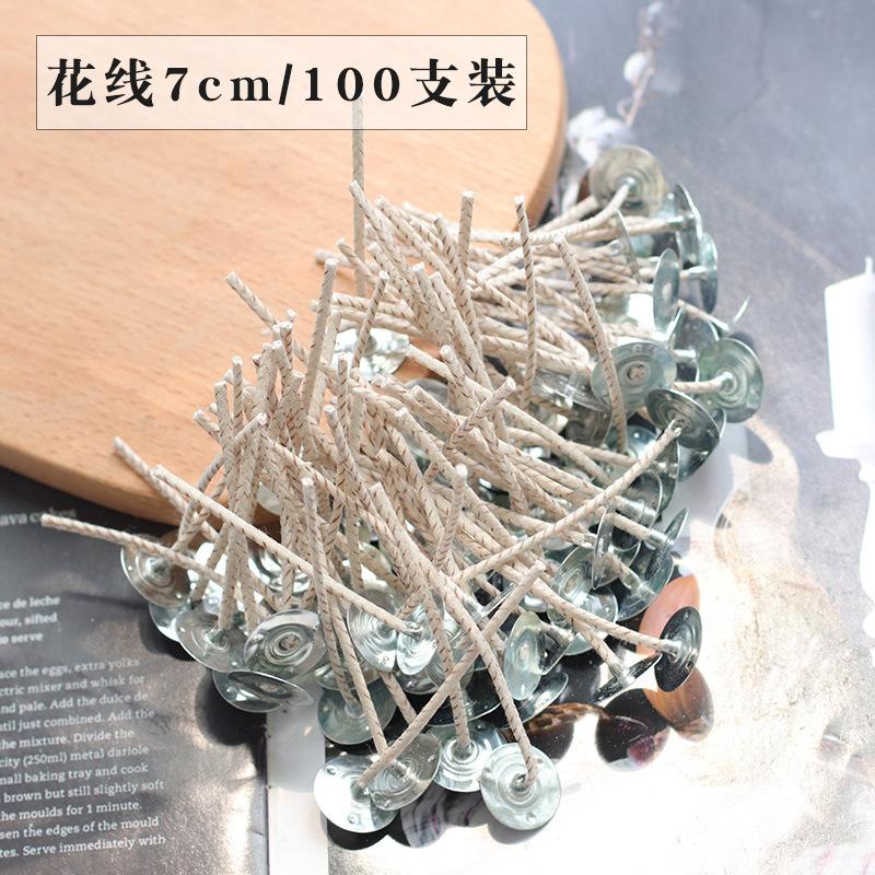 

100 Pcs/pack of 40 Strands Waxed Diy Scented Candle Type Flower Thread Wax Core Tightly Woven Large Base Burning Smokeless