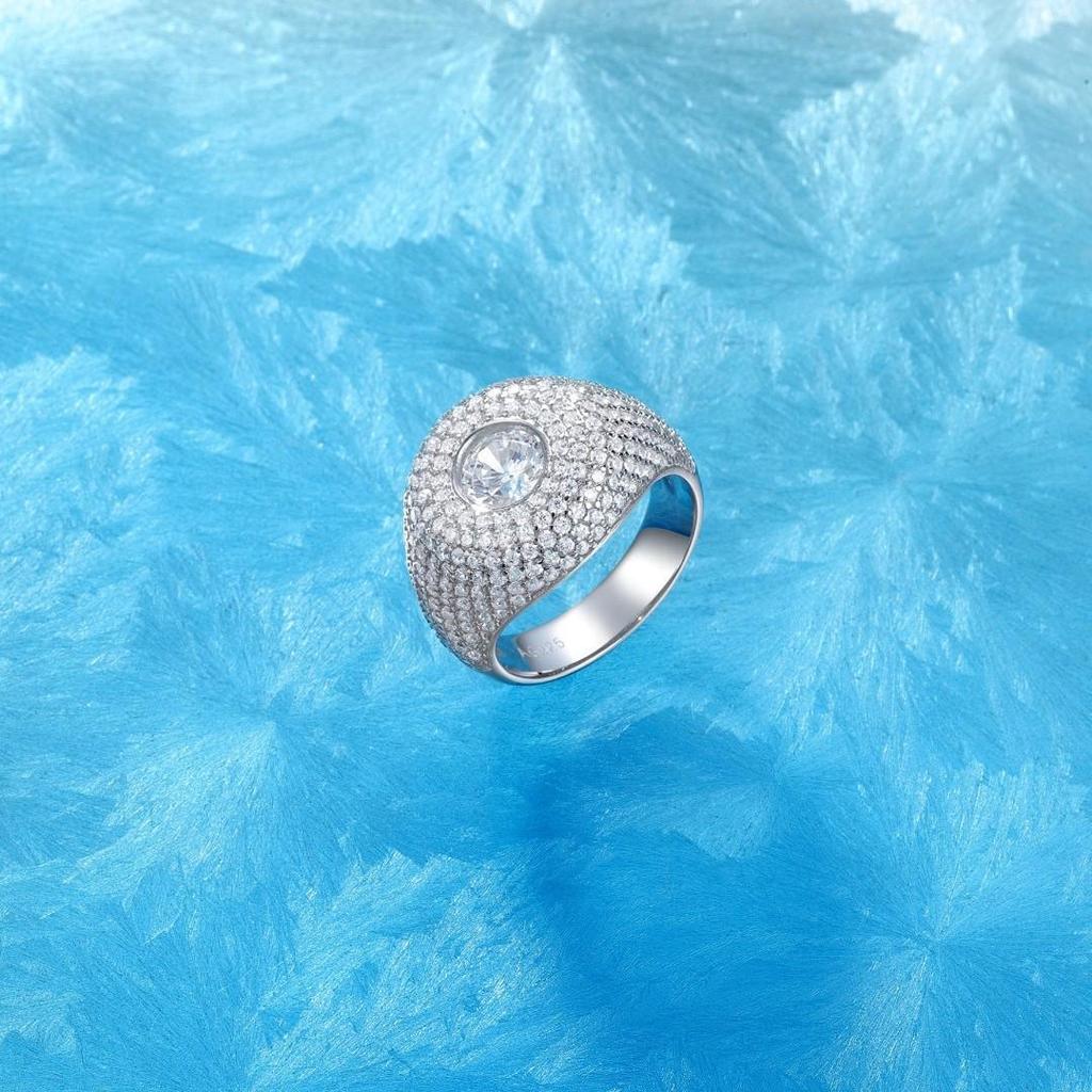 Women's Luxury 925 Sterling Silver Full Pave Diamond Ring - Original Niche Design