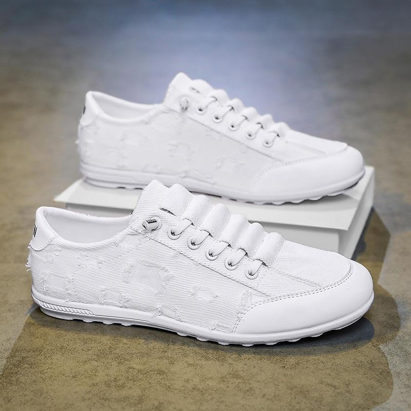 

Men s shoes 2025 summer hollow niche breathable board shoes retro Hong Kong fashion shoes youth outdoor travel casual shoes 44 белый