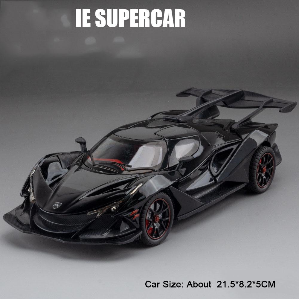 1:24 Scale Apollo IE EVO Super Car Model Toy Sound Light Pull Back Alloy Diecast Doors Opened Models Kids Home Decoration