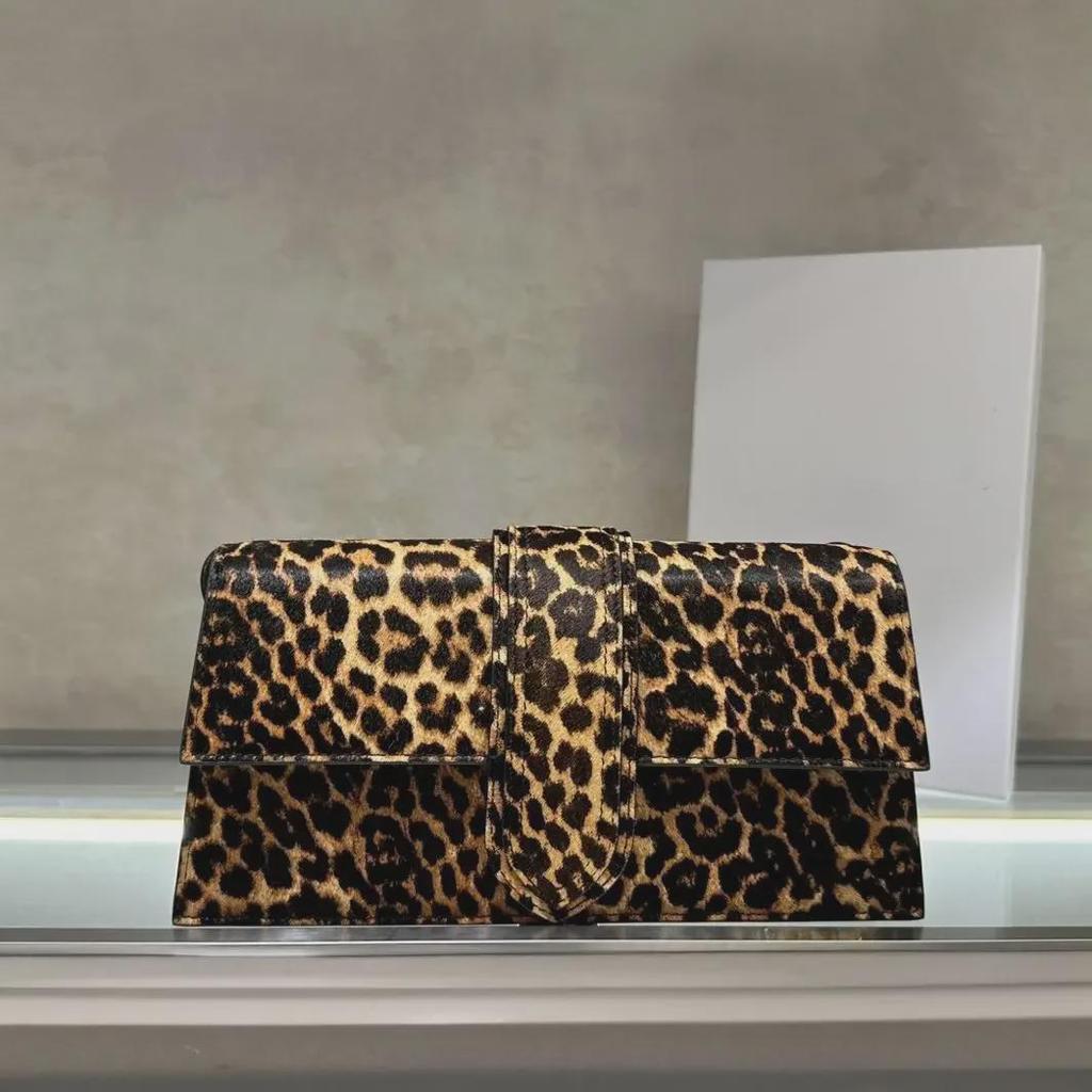 2024 Women's Genuine Leather Leopard Print Underarm & Crossbody Bag - Fashionable Versatile Handbag