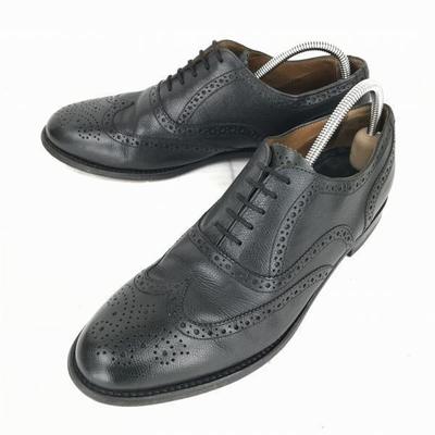 Netherlands Vintage VAN LIER Leather Goodyear Full Brogue Wingtip 10/28.5 Black Pebbled(USED)