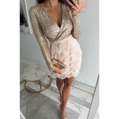 Women's Autumn and Winter Sequins Casual Loose Dresses