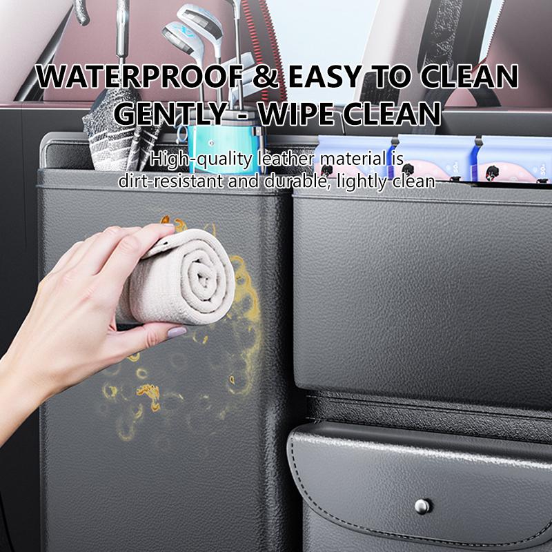 SEAMETAL Car Trunk PU Leather Storage Bag Large Capacity Hanging Organizer Car Backseat Pocket Suitable for SUV Crossover