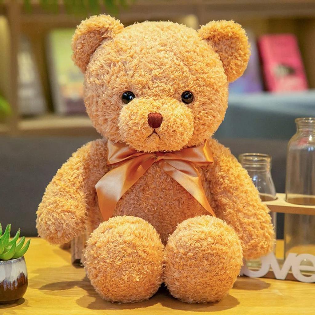 Niedliches, realistisches Teddybär-Plüschtier, lustig für Kinder, flauschige Innendekoration, Körperkissen, Kissen, niedlich und weich, beruhigend, perfekt für