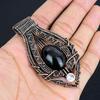 Black Obsidian Eye Pendant Gemstone Handmade Jewelry, 999 Copper Wire Wrapped Pendant, Gift For Wife Jewelry