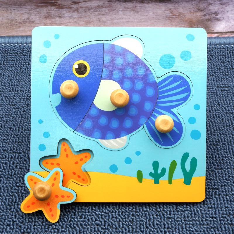 Cartoon-Obst-Greifpuzzlebrett - Montessori-Lernspielzeug für 1-3 Jahre