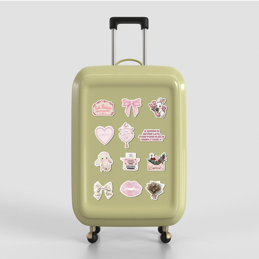 50 Nordic Style Coquette Girl Graffiti Stickers Water Cup Computer Waterproof Decorative Stickers Stationery Stickers