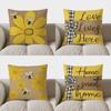 Home Decor Cute Bee And Flower Design Pillow Cover Pattern Cushion Cover Suitable For Sofa Bedroom Car Pillow Cover