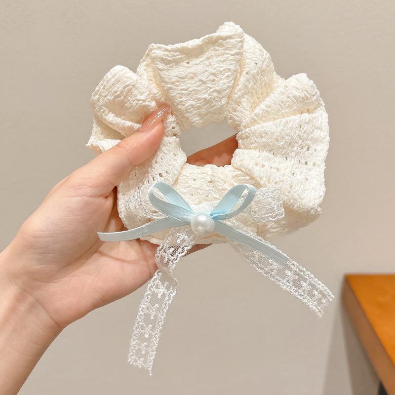 Korean Style Spring/Summer Floral Intestine Hair Scrunchie for Women – Elegant Ponytail Tie and Mori Girl Accessory.