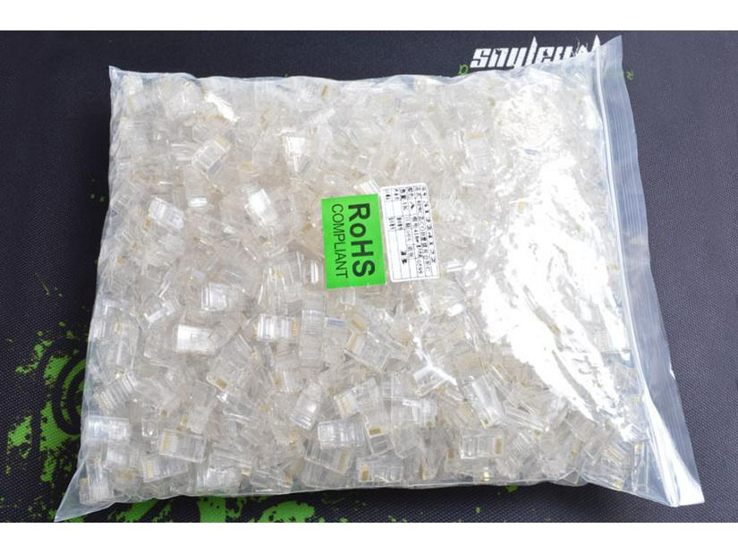 1000 Pcs RJ45 Cat5e 8P8C Network Cable Crystal Plugs for 100Mbps