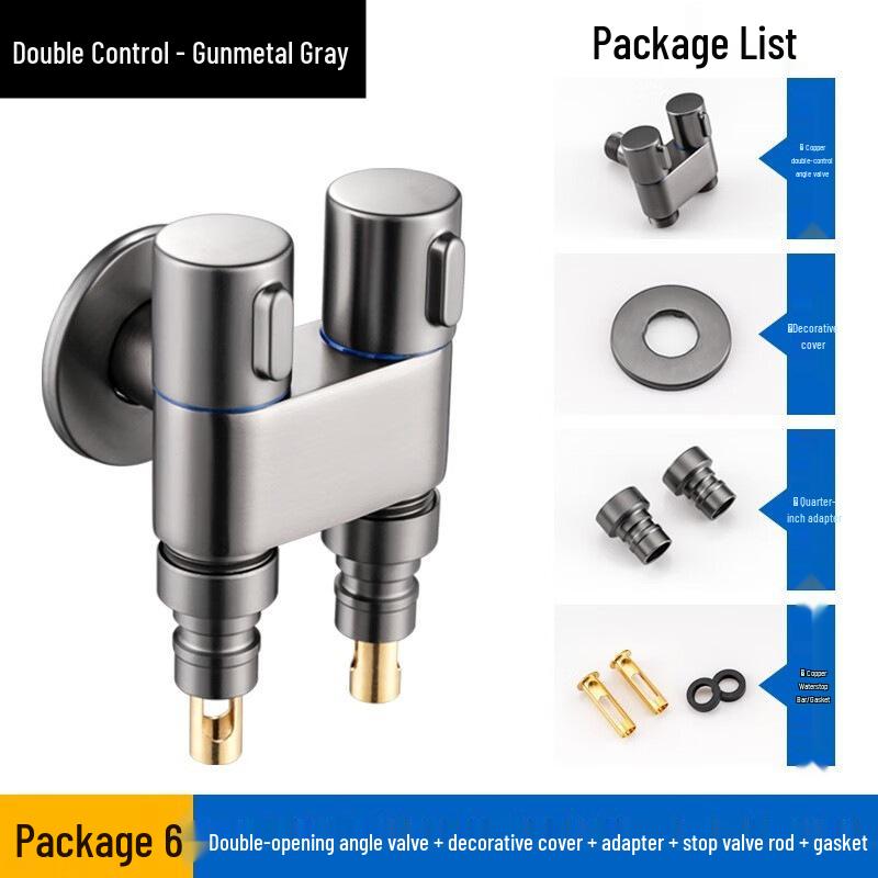 Pure Copper Automatic Shut-off Washing Machine Faucet - Multi-functional Angle Valve, Thickened Mini Design