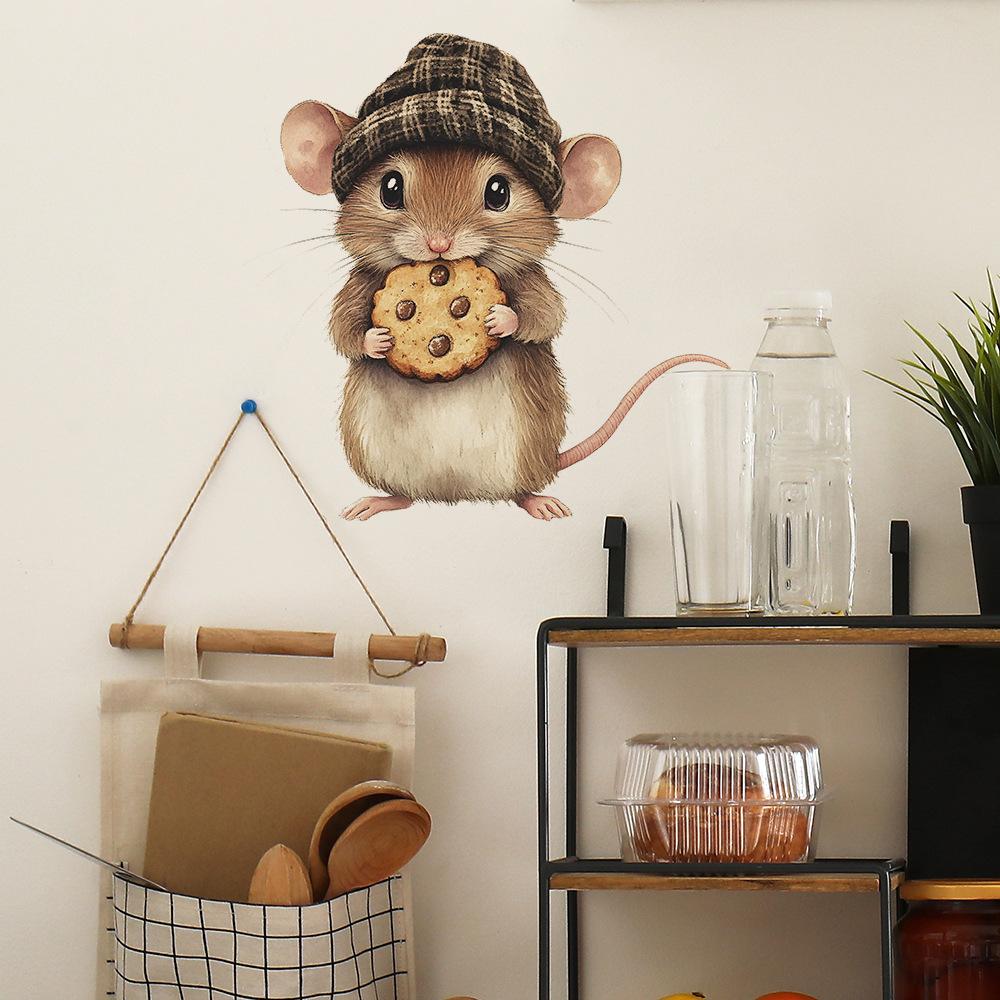 

Мультяшные мыши едят печенье Фон украшения Украшения Наклейки 29*29cm/fun-f551