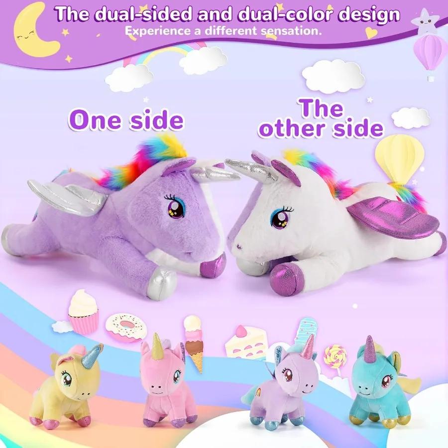 5PCS Purple Unicorn Stuffed Animals Soft Plush Toys for Girls Ages 3-8 Perfect Gift for Christmas Birthday Valentine