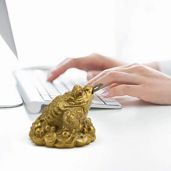 Feng Shui Toad Money Lucky Wealth Chinese Frog Toad Coin Home Office Table Decoration Fortune Ornaments