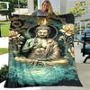 Buddha Sakyamuni Buddhisme Tro Religion Blødt Plys Tæppe, Flanel Tæppe Kastetæppe til Stue Soveværelse Seng Sofa Bed