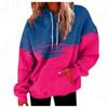 Womens Oversized Hooded Sweatshirt With 3D Print Graphic Loose Fit Long Sleeve Casual Top In Vintage Tie-Dye Style