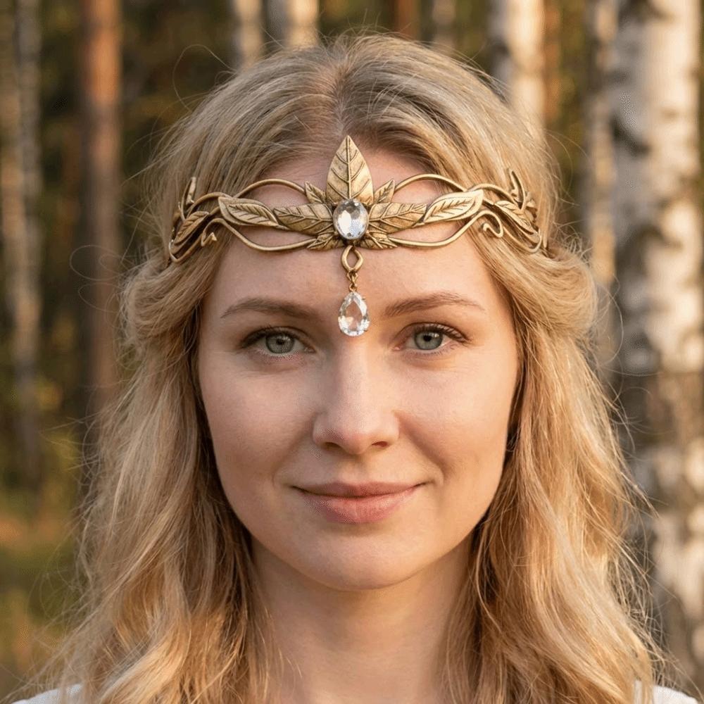 Vintage King Round Elves Crown Baroque Zinc Zinc Alloy Rhinestone Headdress  Bridal Party