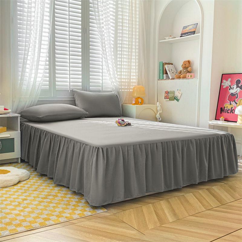 Bed Skirt Simple Fashion Modern Skin-friendly Dust-proof Bedspread Comfortable Bedroom Ruffles Protector Bedcover Korean Sheets