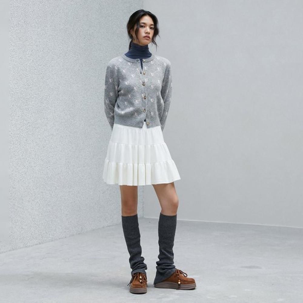 

Lap Heart Jacquard Round Cardigan Ar4kga70 MG (melange gray)/FF