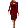 2024 Sequin Gold Velvet Irregular Patchwork Plus Size Women's Dress, Extra Large, Tight Fit